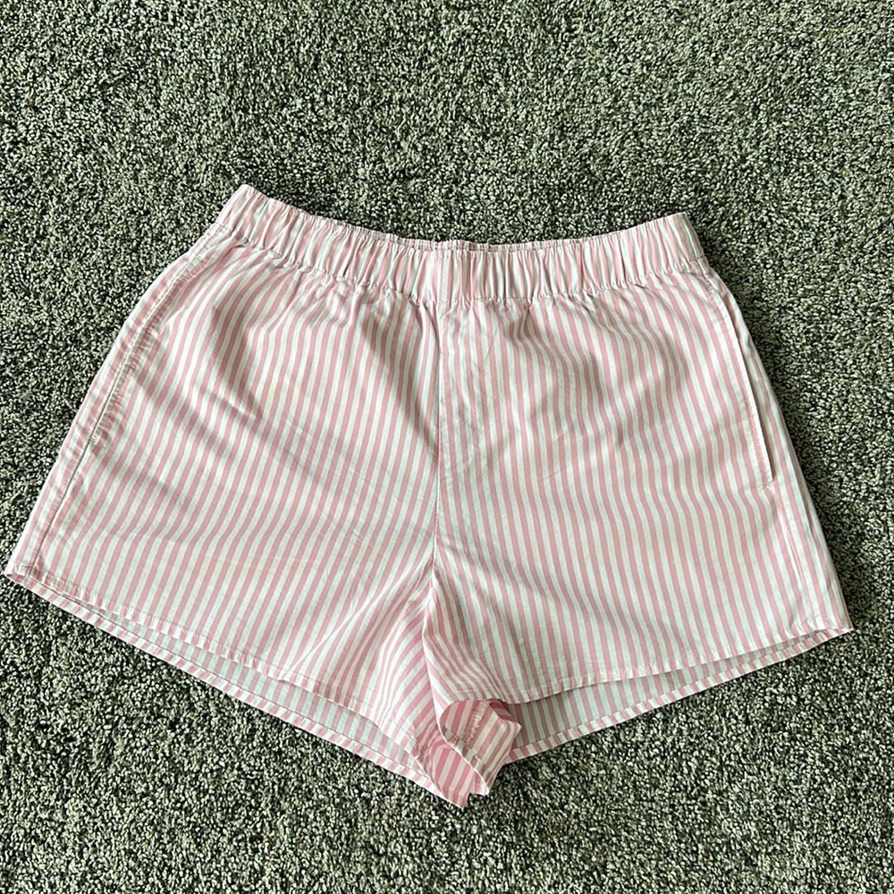 Hollister pink and white stripe boxer short